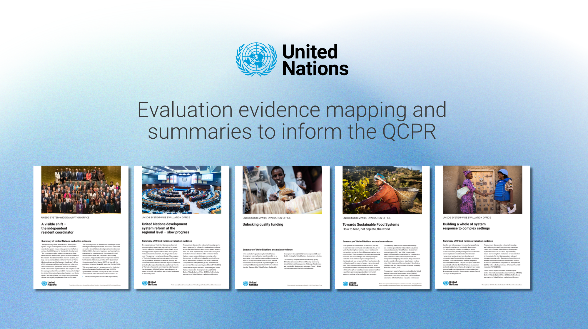 Evaluation evidence mapping and summaries to inform the QCPR