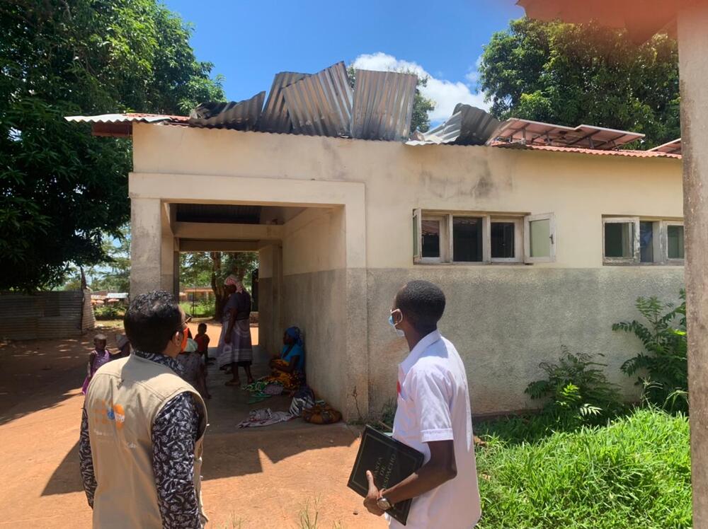 Health centre with damaged roof