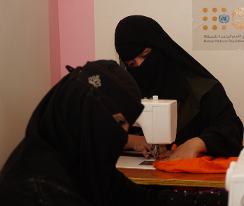 Women with sewing machines