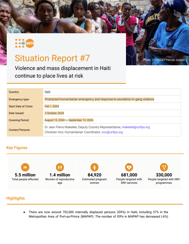 Haiti Situation Report #7 - September 2024