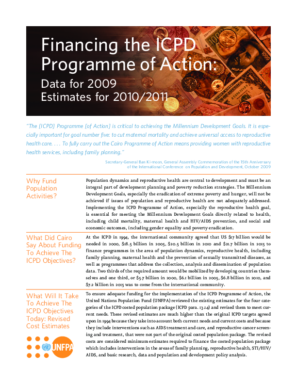 Financing the ICPD Programme of Action 2010/2011