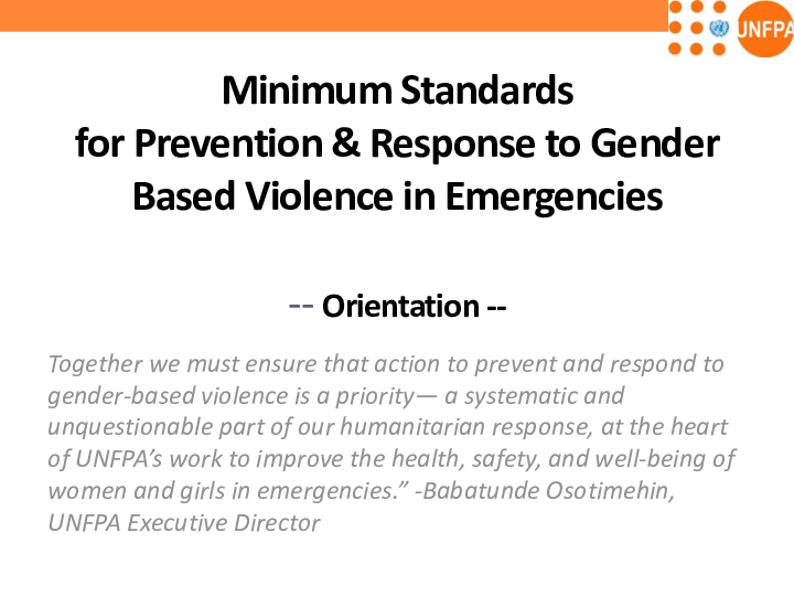 GBViE Minimum Standards Orientation Presentation