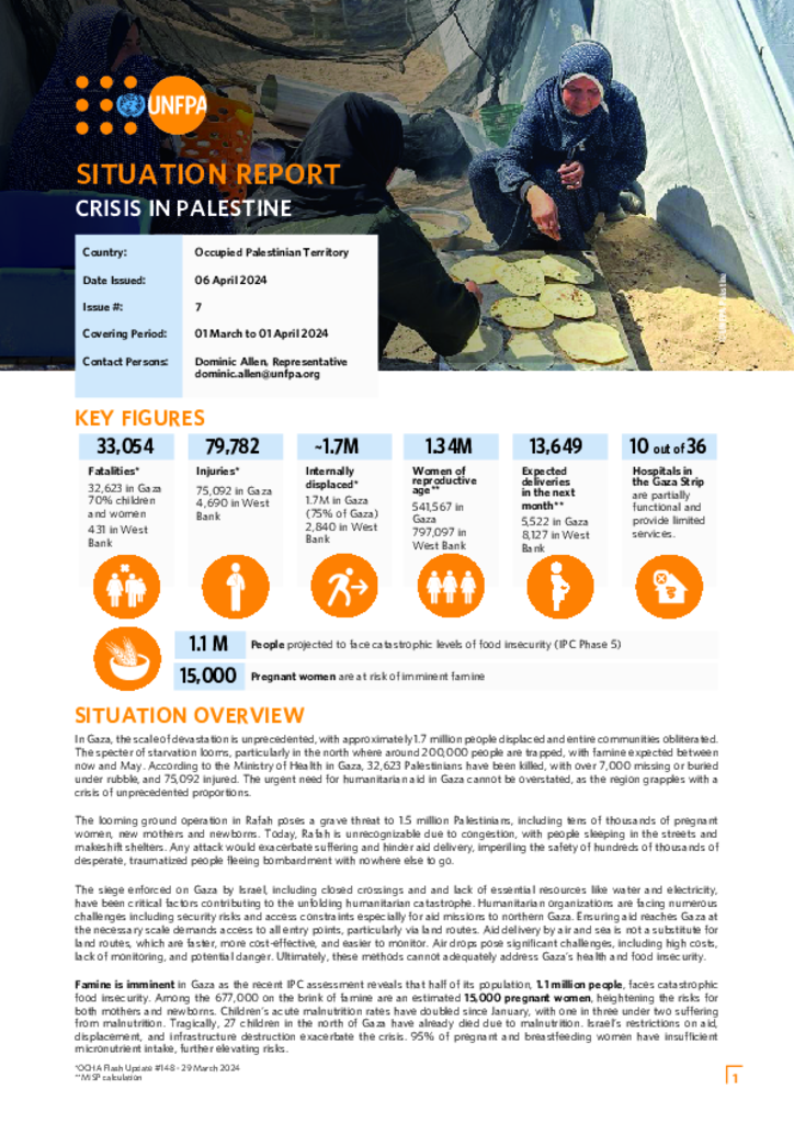 UNFPA Palestine Situation Report #7 - 6 April, 2024