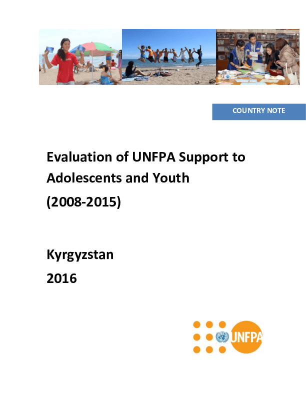 UNFPA Support to Adolescents and Youth