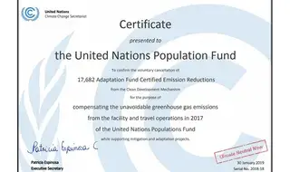 Climate Neutral Certificate 2017