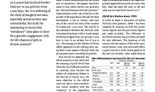 Census 2011: Governing Populations and the Girl Child